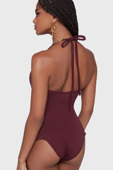Sonar Splash Swimsuit Burgundy