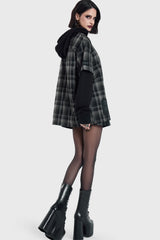 Spliced Not Nice Plaid Hoodie