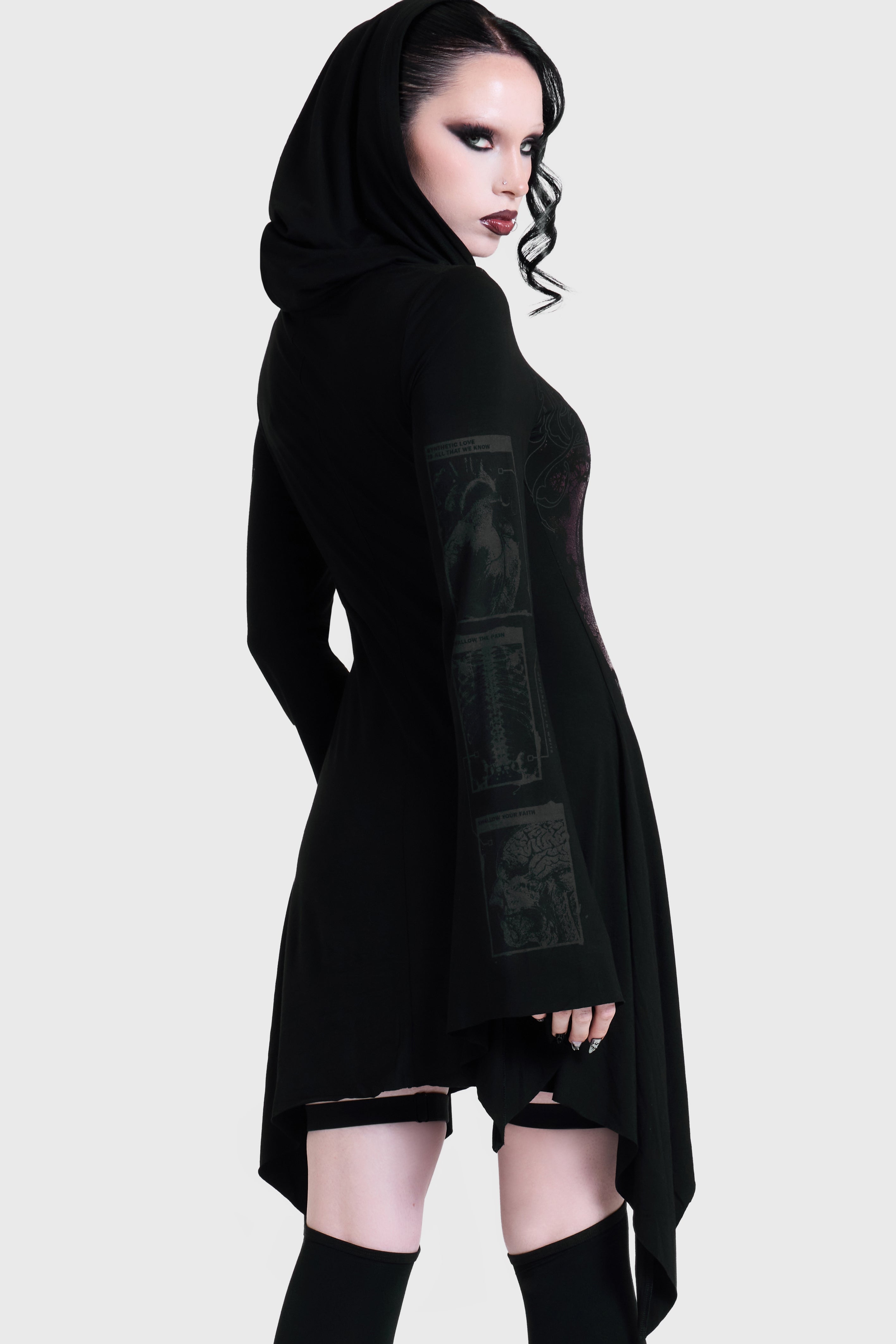 SYNTHETIC LOVE HOOD DRESS