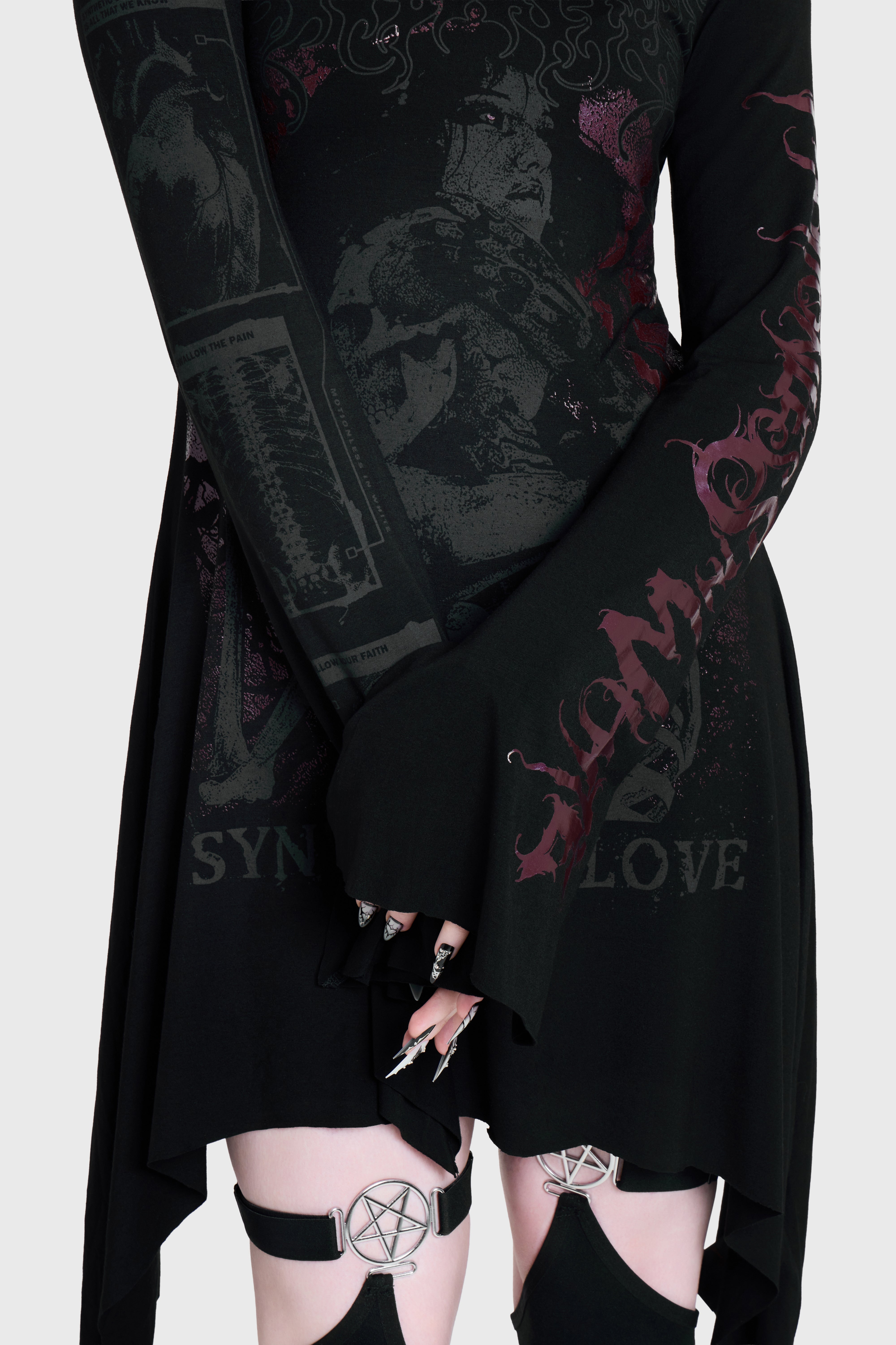 SYNTHETIC LOVE HOOD DRESS