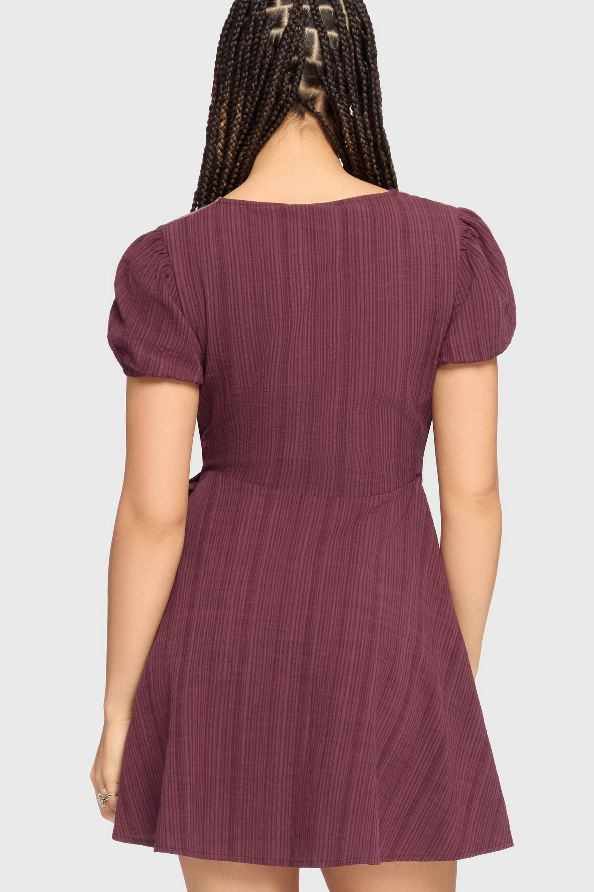 The Hollow Embroidered Mini Dress Purple