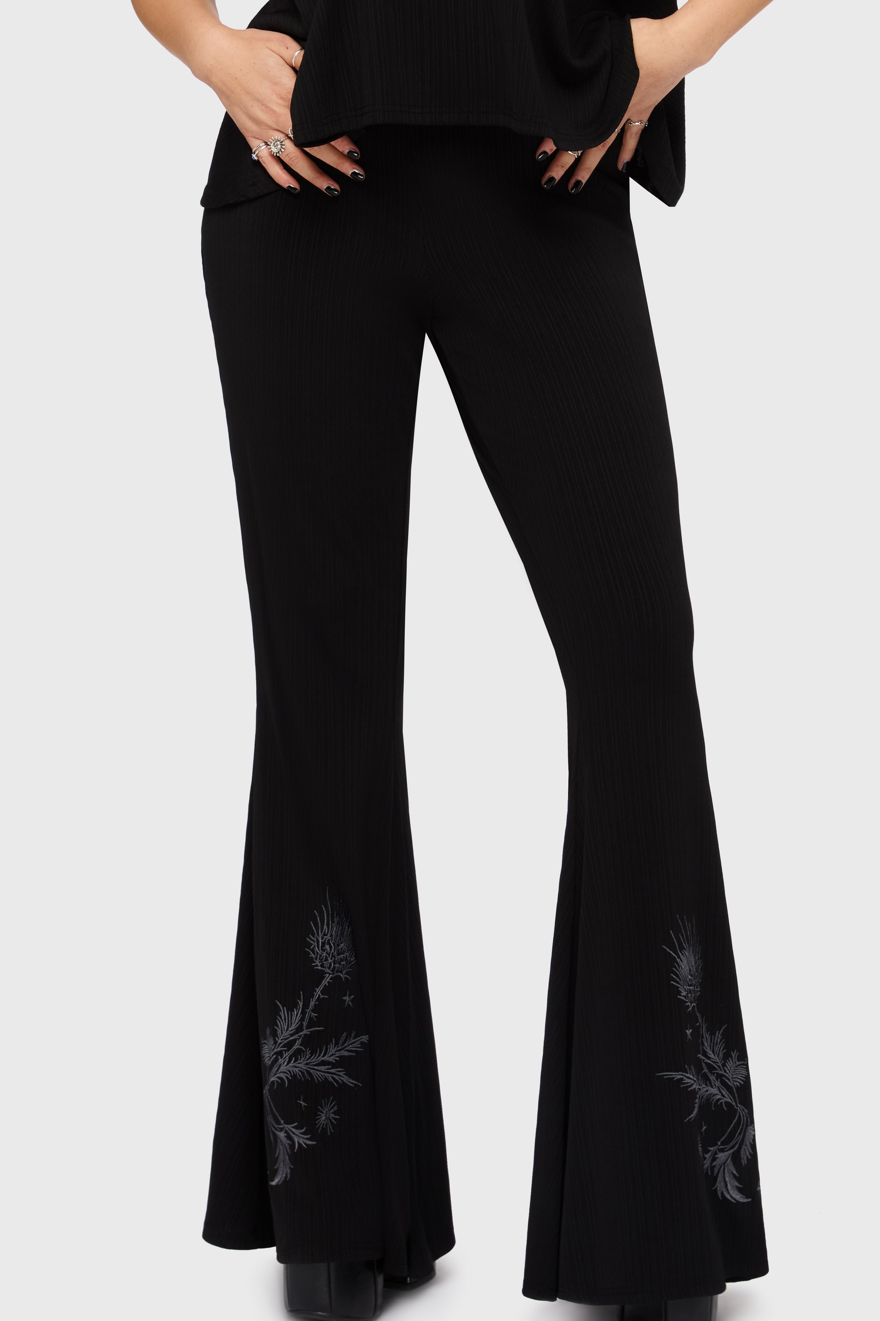 Thistina Embroidered Flares