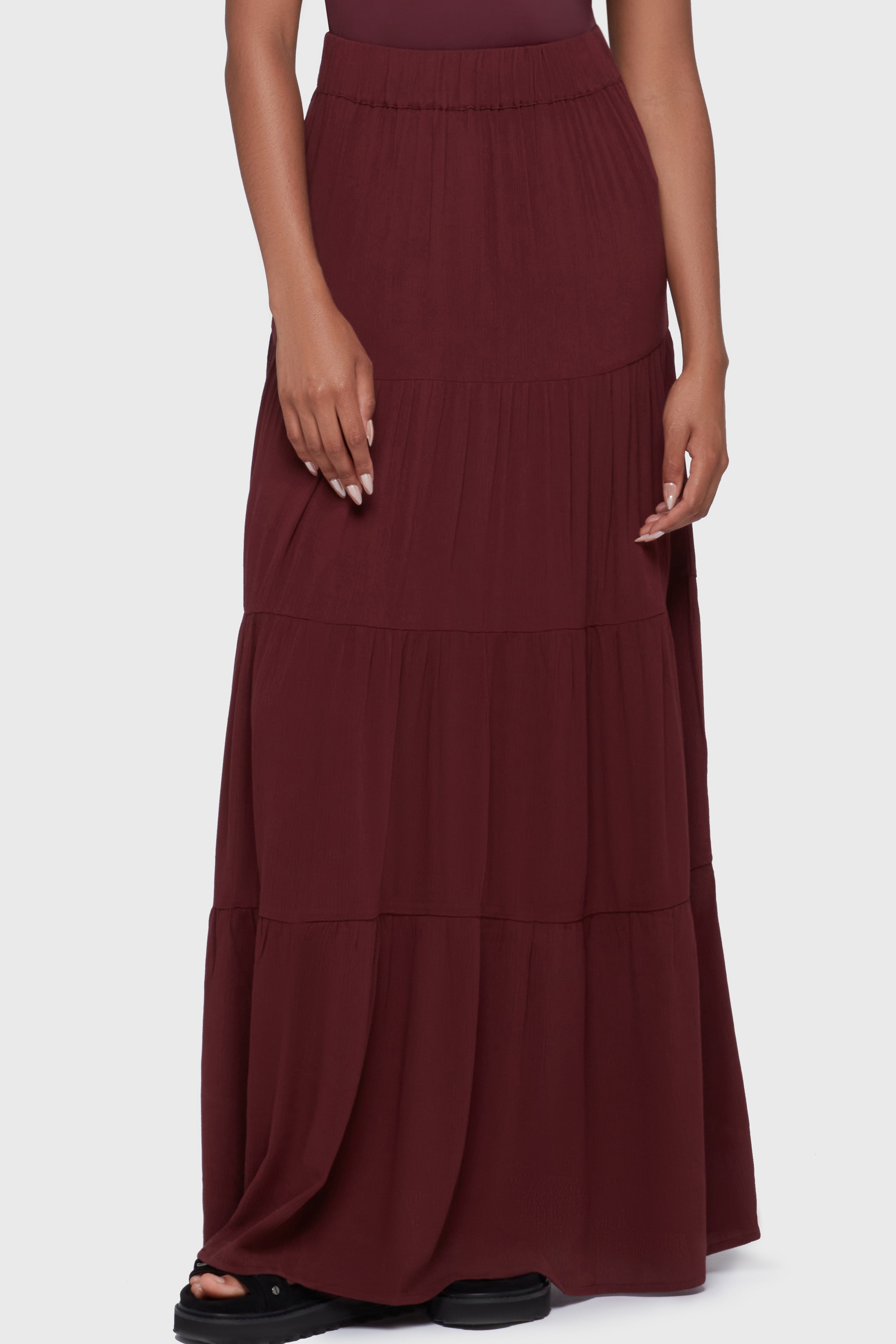 Thursday's Woe Maxi Skirt Burgundy