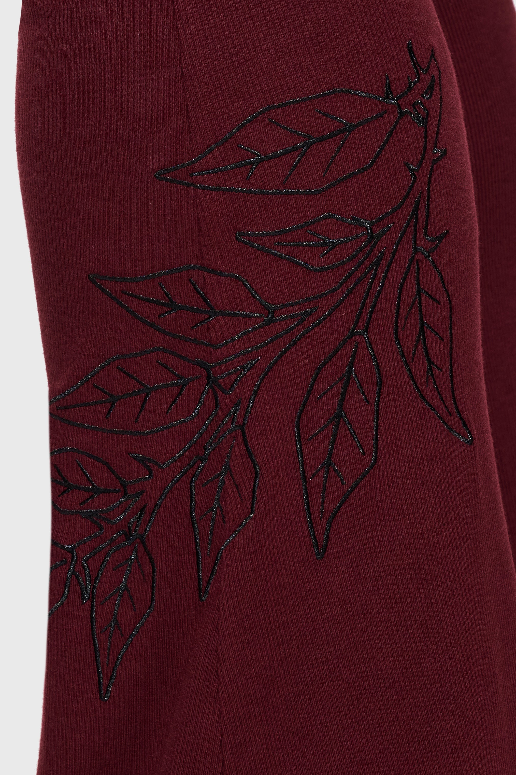 Twilight Viper Embroidered Flares Burgundy