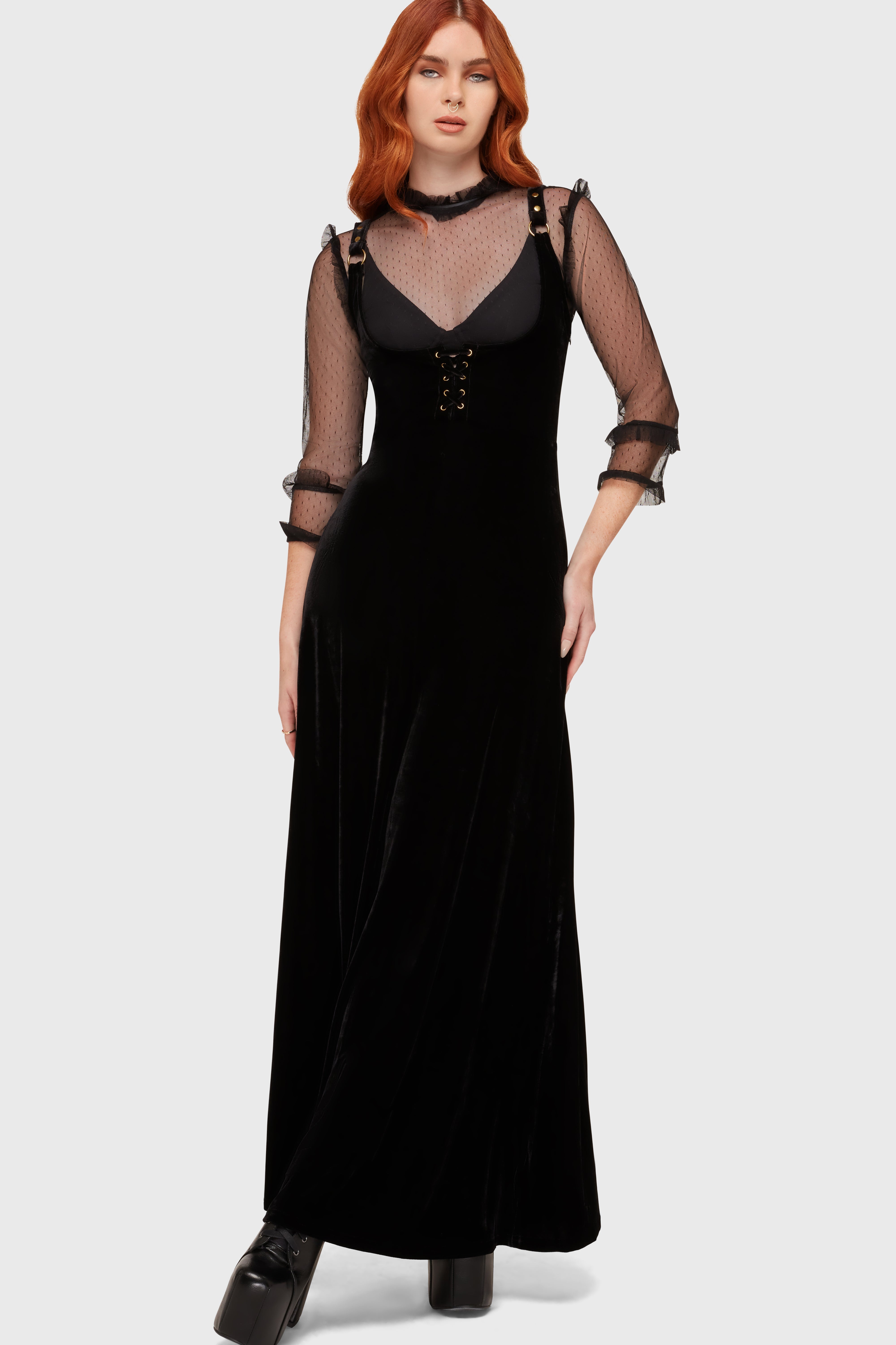 Veil Of Ashes Underbust Maxi Dress